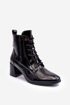 Heeled Boots with Lacquer Black Basciano