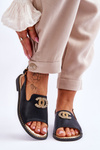 Women's Sandals With Decoration S.Barski KV-2775-49 Black
