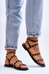 Women's Sandals With Decorative Studs Black Dorothy