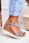 Women's Sandals On Wedge Grey Rosa