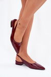 Lacquered Ballerinas On Low Heel Burgundy Testori
