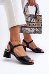 Women's Low Heel Eco Leather Sandals Sergio Leone SK876 Black
