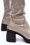 Women's Over-the-Knee Boots with Heels and Faux Fur Grey Sislene