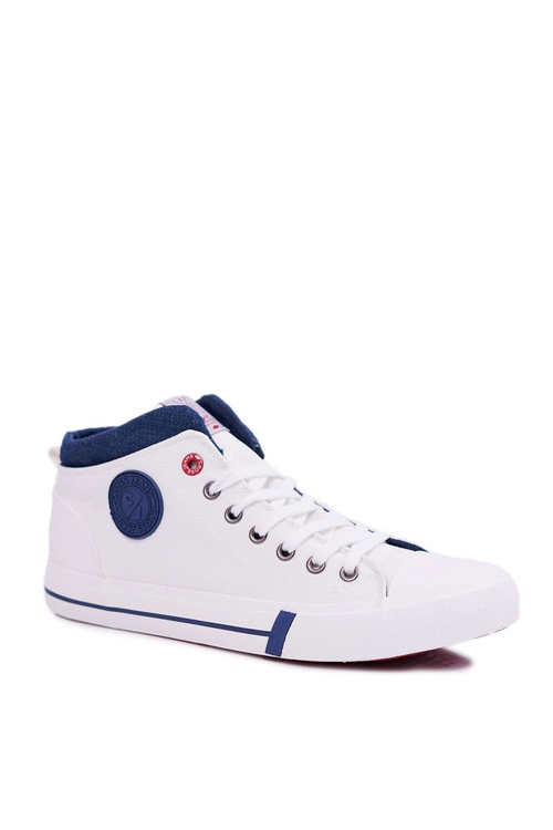 Men's Cross Jeans High Fabric Sneakers White DD1R4056