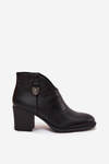 Insulated Women's Ankle Boots On Heel From Eco Leather Black Talienne