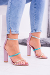 Lu Boo Golden Pink Stiletto Sandals Lissa