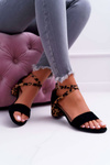 Lu Boo Panther Black Fall In Love Women's Stiletto Sandals