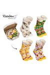 Rainbow Socks Pizza 4 Pairs Italian Hawaiian Capricciosa