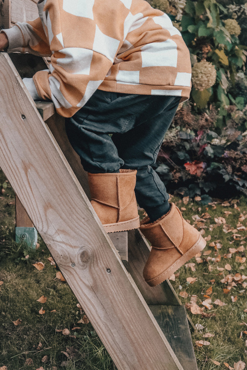 Kids' Warm-up Snow Boots Khaki Gooby