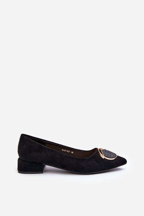Low-Heeled Court Shoes Made of Eco Suede S.Barski KV27-037 Black