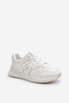 Women's White Faux Leather Sneakers Kaimans