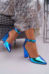 Women's Iridescent Blue Magnetic Stiletto pumps