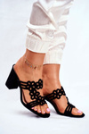 Openwork Heeled Slippers Sergio Leone SK031 Black