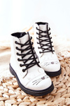 Insulated Worker Boots with zip White Mousie