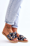 Women's Slippers With A Fabric Bow Black Blossom