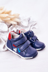 Dziecięce Skórzane Półbuty Na Rzepy Granatowe Milo