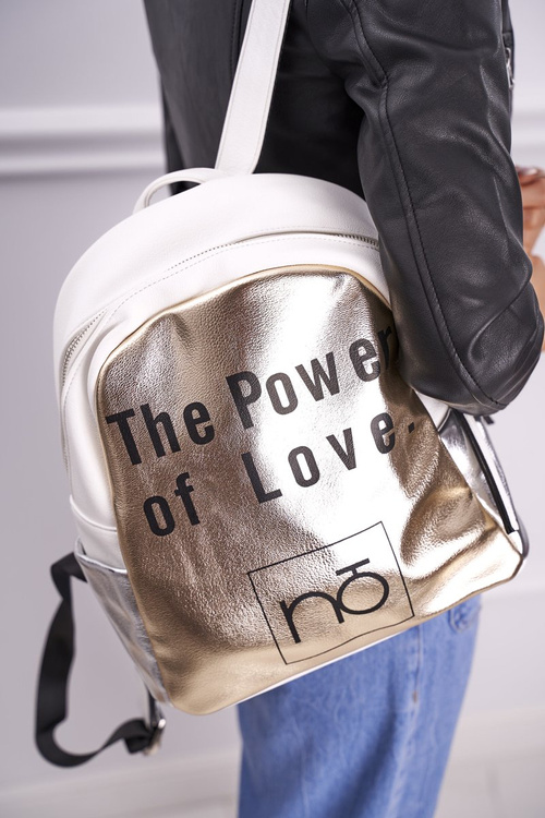 Classic Women's Backpack Nobo White Gold NBAG-I1990-CM00