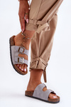 Women's Slippers On Cork Sole Grey Cortina