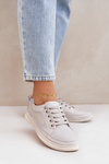 Women's Leather Sneakers Grey Cloesa