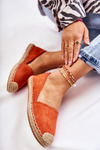 Espadryle Klasyczne Damskie Zamsz Pomarańczowe Clarice