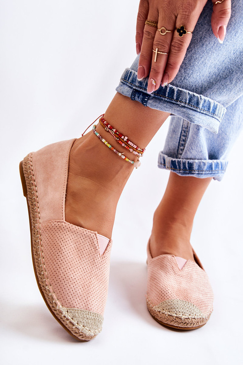 Espadryle Wsuwane Damskie Zamsz Nude Corry