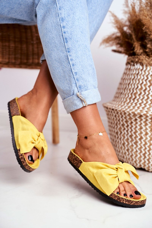 Slippers On The Cork Sole Yellow Wendy