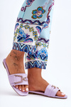 Women's Classic Slippers with Ornament Purple Impressive