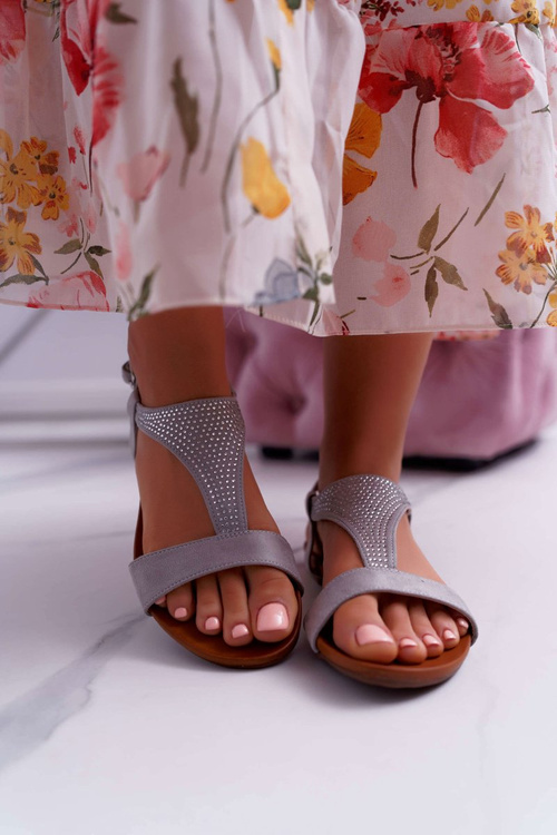 Women's Flat Sandals Grey Sorsano