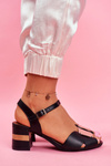 Leather Sandals On A Block Heel Maciejka 04120-01 Black