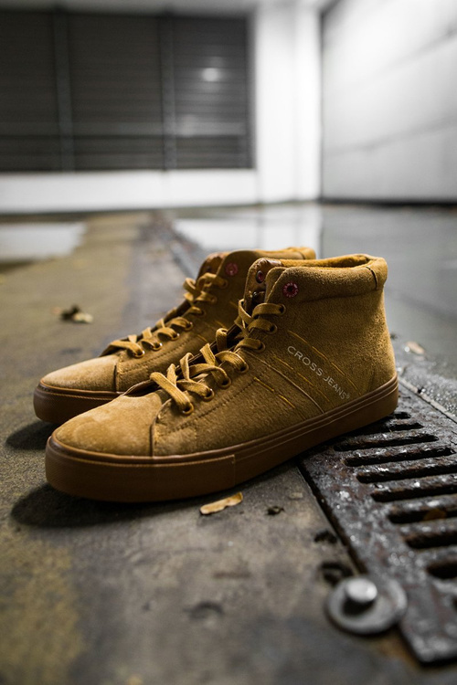 Men's Cross Jeans High Sneakers Leather Suede Camel EE1R4054C