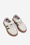 Dziecięce Sneakersy Na Platformie Beżowo-Zielone Sopiaella