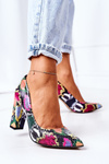 Leather Pumps With A Snake Pattern Lewski Shoes 2453 Colorful