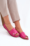 Leather Elegant Ballerinas With Open Toes Zazoo 1865 Fuchsia