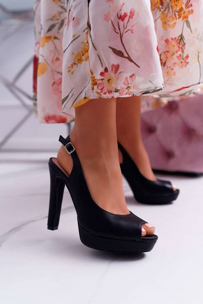 Platform Heeled Women's Sandals Black Lorajn