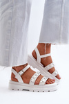 Women's Embellished Sandals White Eco Leather Arcida