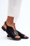 Women's Sandals With Decoration S.Barski KV-2775-49 Black
