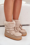 Snow Boots With Fur And Lacing Beige Silvara