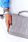 Women's Quilted Messenger Bag Monaco Grey