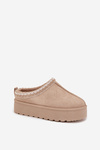 Children Youth Snow Boots With Embroidery On Platform Beige Jolisse