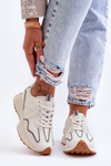 Women's Leather Sport Shoes Beige Faro