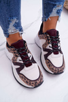 Women's Sports Shoes Maroon Snake Leather Larey