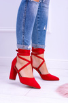 Women's Stiletto Tiered Red Demmi pumps