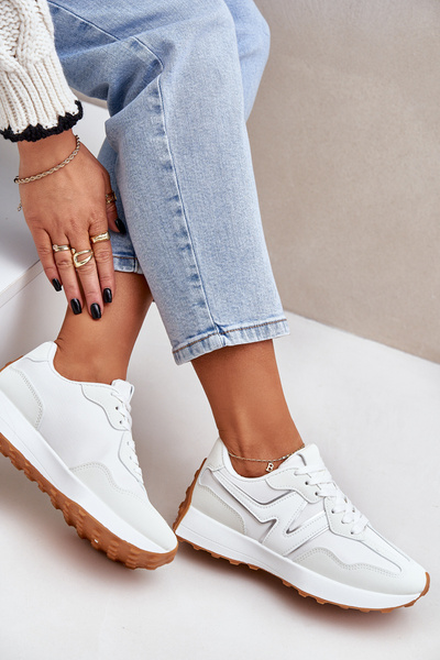 Sneakersy Buty Sportowe Damskie Białe Britma