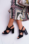 Women's Stiletto Sandals Sergio Leone SK852 Suede Black Diven