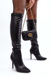 Women's High Heel Boots Over the Knee Black Sirenpha