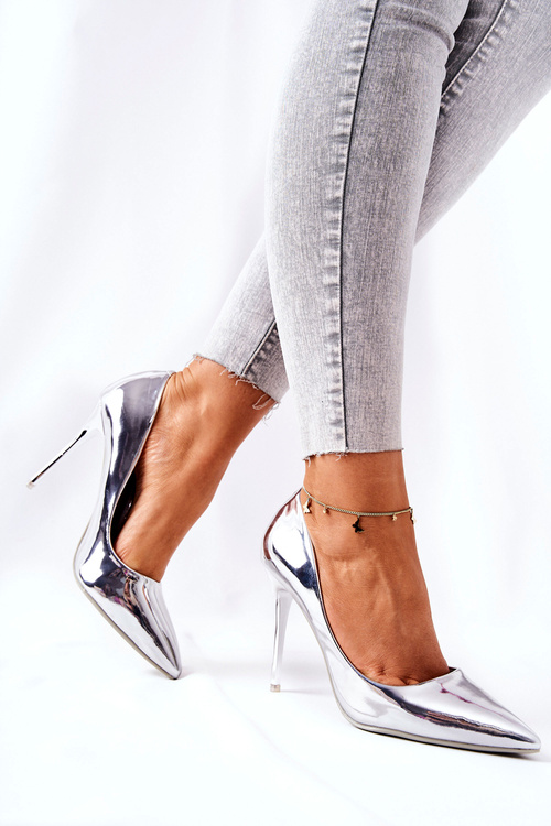 Elegant Silver Mirror Stilettos Adrinnah