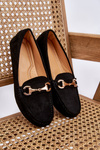 Classic Suede Loafers With Embellishments Black Arla