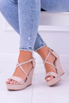 Women's Beige Suede Sandals On Anchor Eline