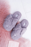 SOXO Women's Slippers Fluffy Pies with Ears Grey