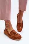 Mokasyny Damskie Klasyczne Zamsz Camel Ontala N22-995
